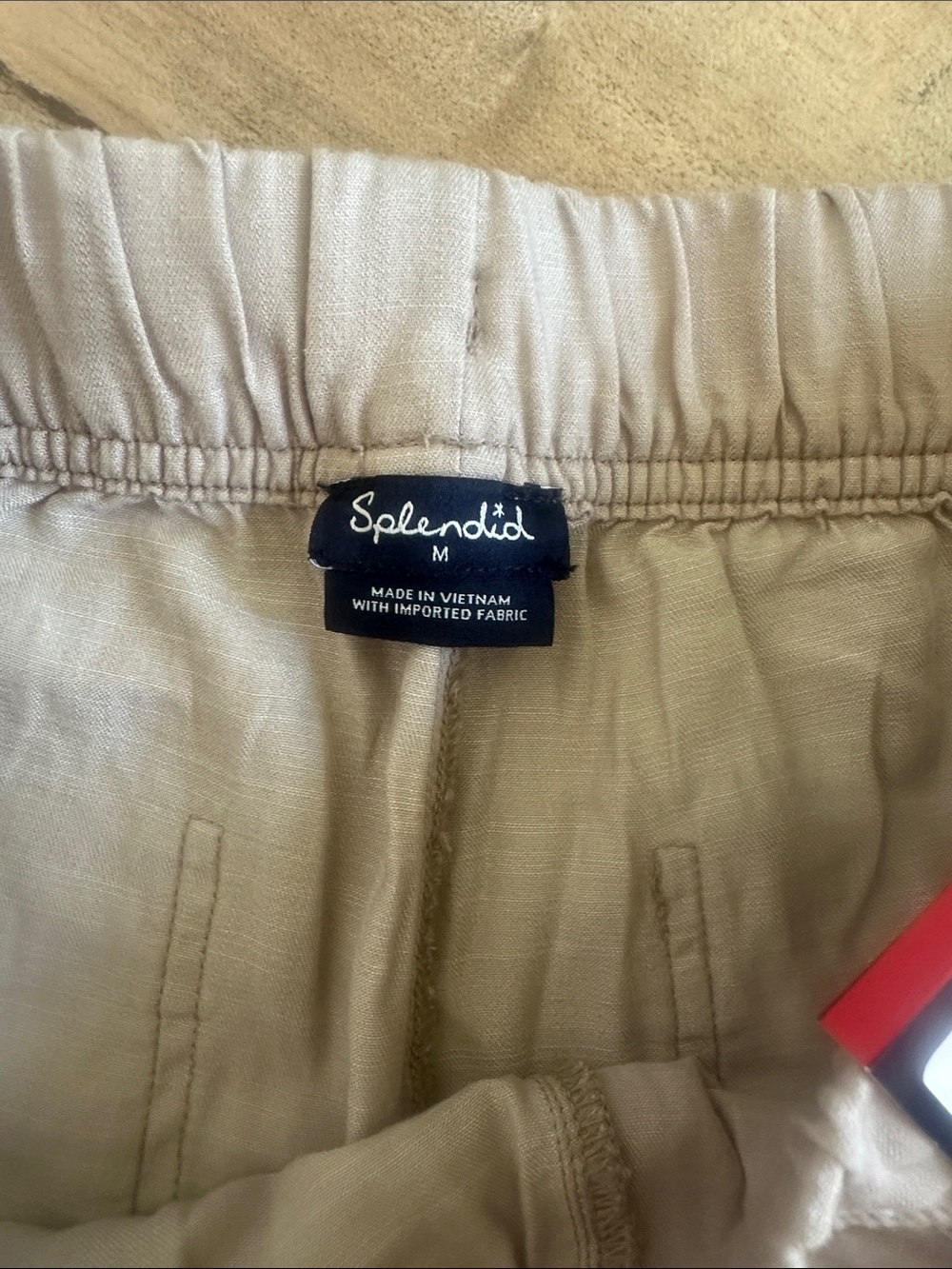 NWT Splendid Wide-Leg Drawstring Chinos - Light Beige Sz M - Picture 6 of 8